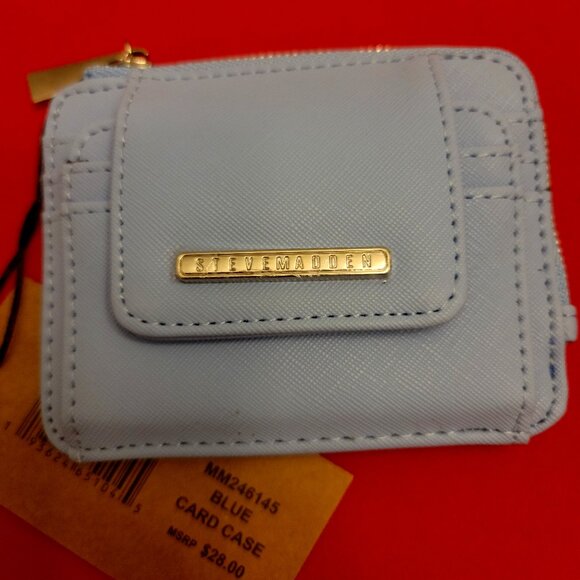 Steve Madden Blue Card Case - Picture 1 of 10